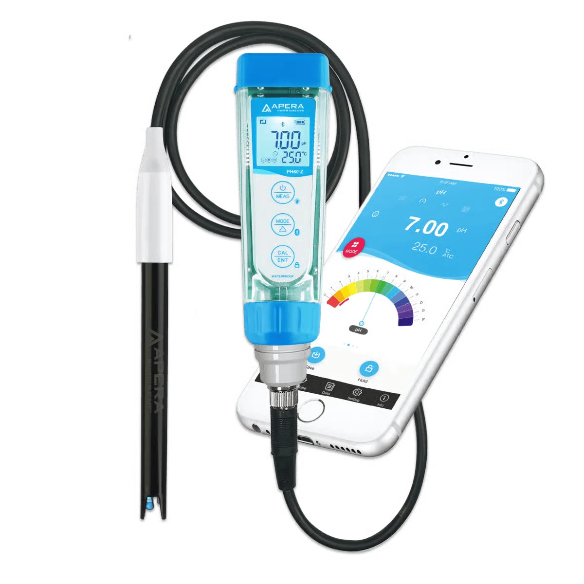 PH60Z-WW Smart pH Tester Kit for Wastewater, Suspensions, Emulsions and Other Dirty Liquids with LabSen 335 ATC pH Electrode